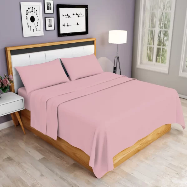 pink flat sheet super king size