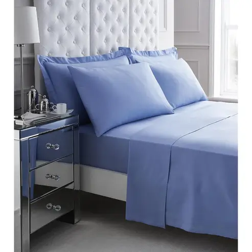 blue cotton flat sheet