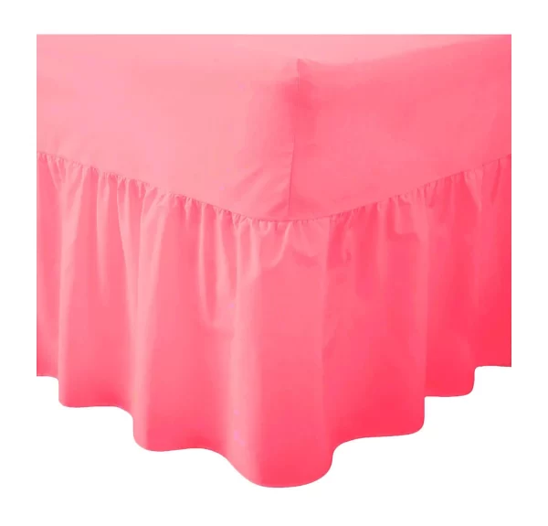 pink fitted valance sheets