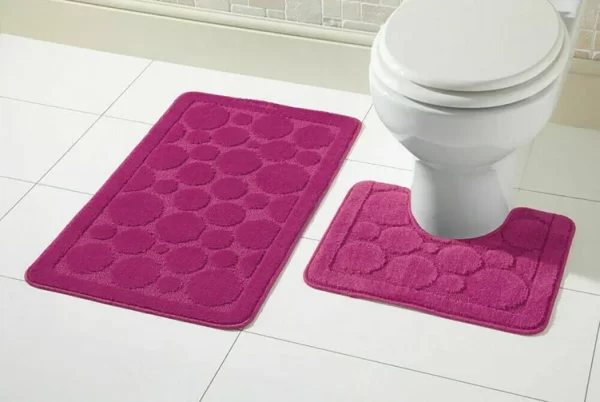 cali bath mat set hot pink