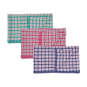 coloured check tea towels