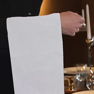 white honeycomb waiter cloth