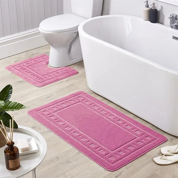 jumbo miami bath mat set blush pink